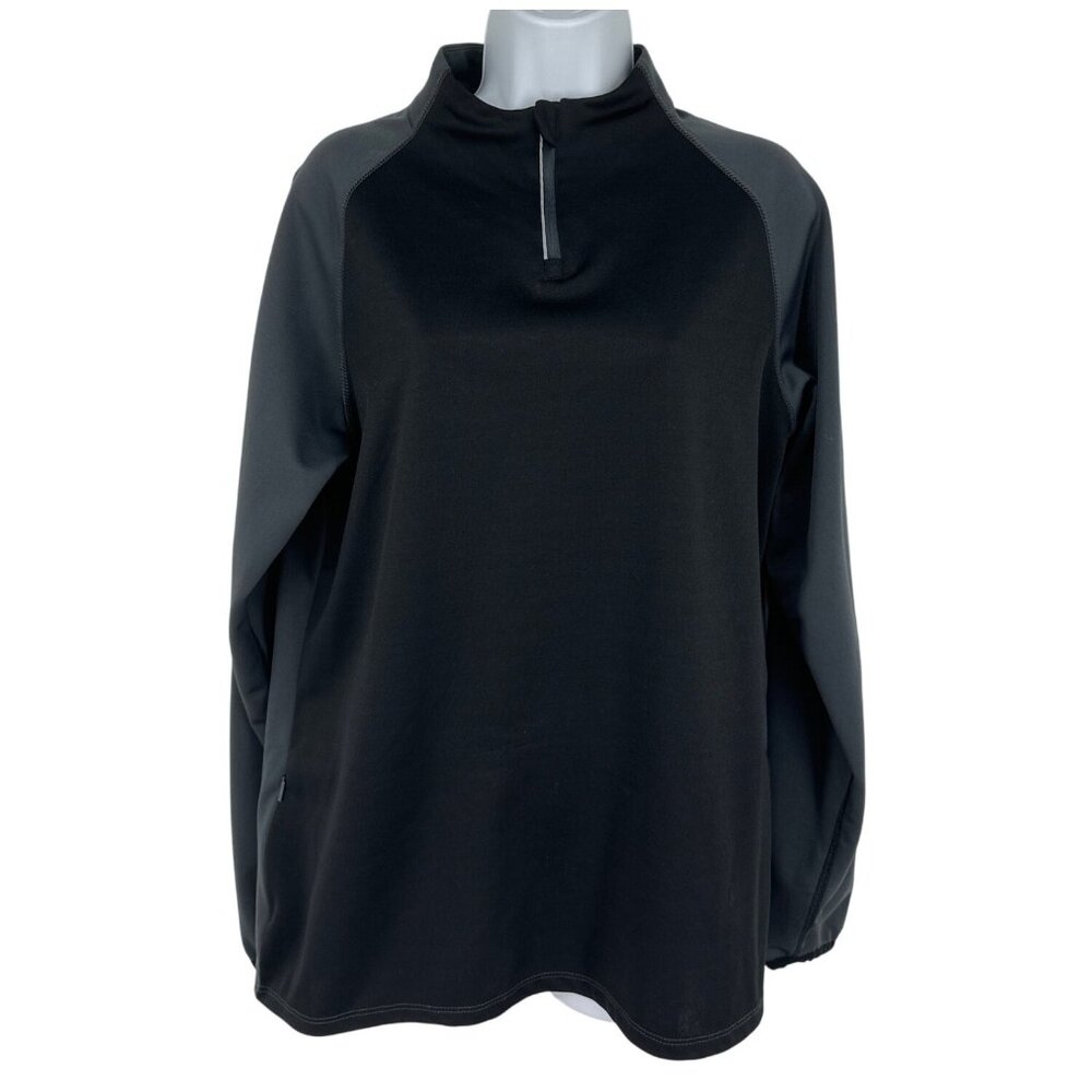 Augusta Sportswear Ladies Black Long Sleeve 1/4 Zip Pullover Jacket Size L